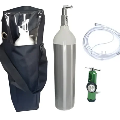 Tubo de Oxigeno de Aluminio Ultraliviano 415 Litros + Regulador + Mochila